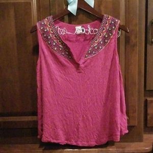 Anthropologie Akemi + Kin Purple Beaded Vizela Top